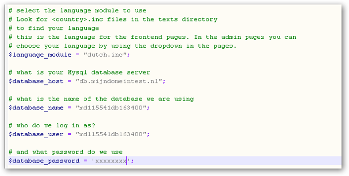 aanpassen config