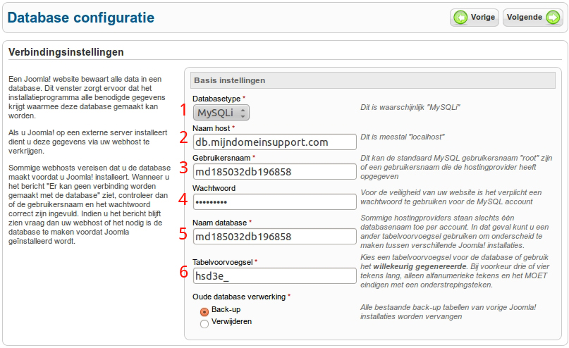 databaseconfiguratie