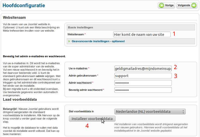Hoofdconfiguratie