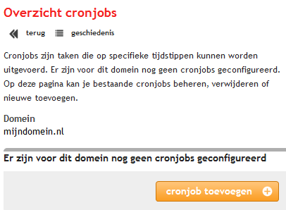 Cronjob overzicht - mijndomein afbeelding